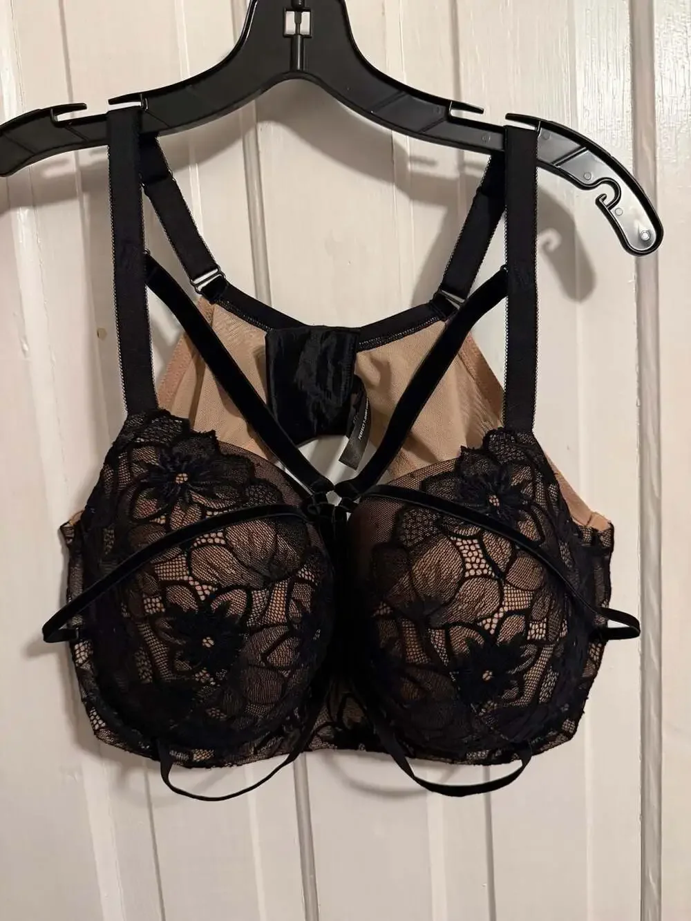 Torrid Perfect T-Shirt Push-Up Cozy Lace Straight Back Bra Size 44D Black
